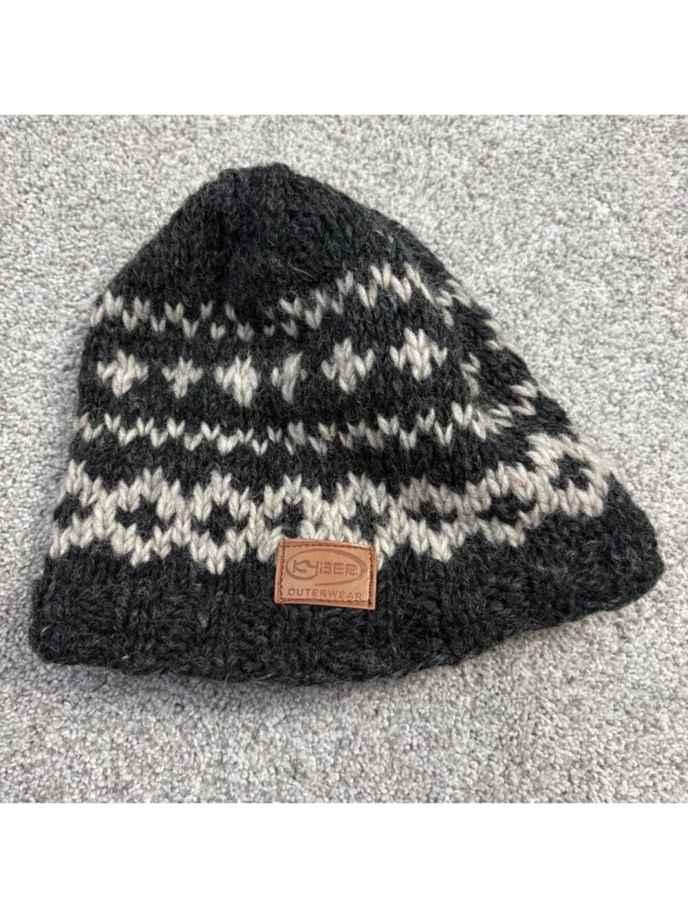 Kyber Outerwear Wool Hat Made in Nepal Charcoal Gray White Gorpcore Hiking